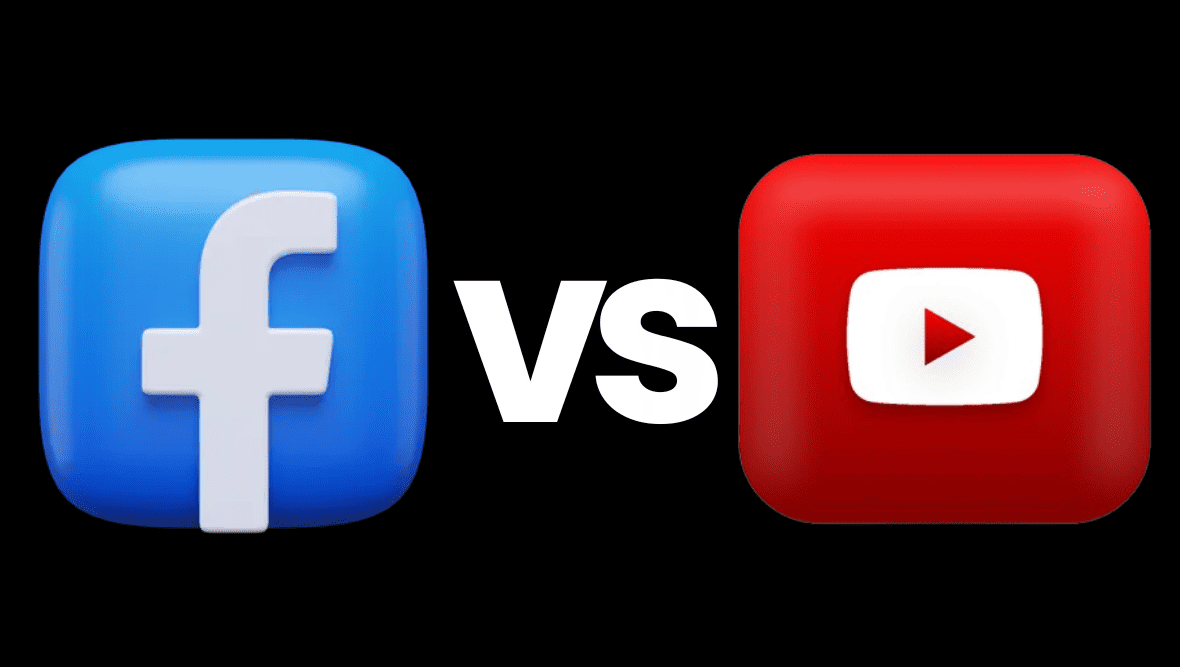 App icons of YouTube and Facebook.