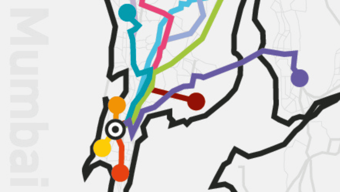 Line map with text "Mumbai".