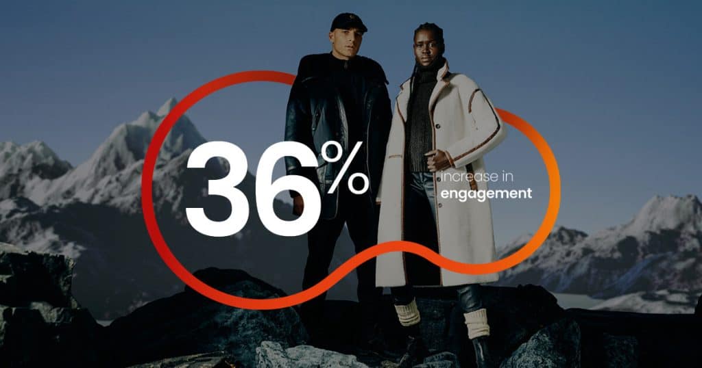 Image with statistic text overlay reading "36% increase in engagement"