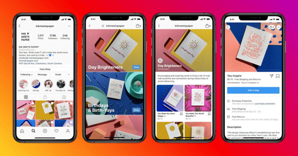 Screenshot of Instagram Shop.